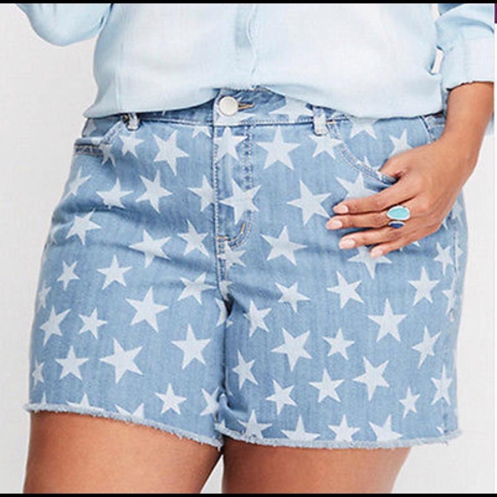 Women’s Denim Jean Shorts White Star Size 12